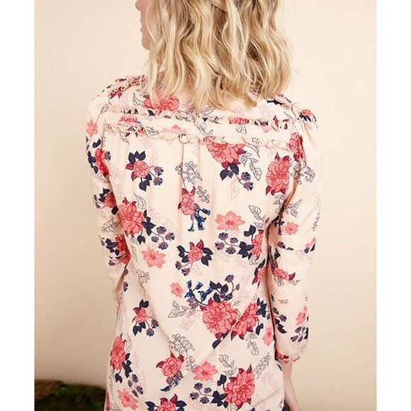 Matilda Jane Peach Floral Ruffle Livery Millie Top Size Small - Picture 2 of 11